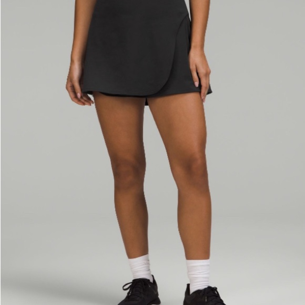 lululemon athletica black tennis and golf high rise wrap skirt size 8
